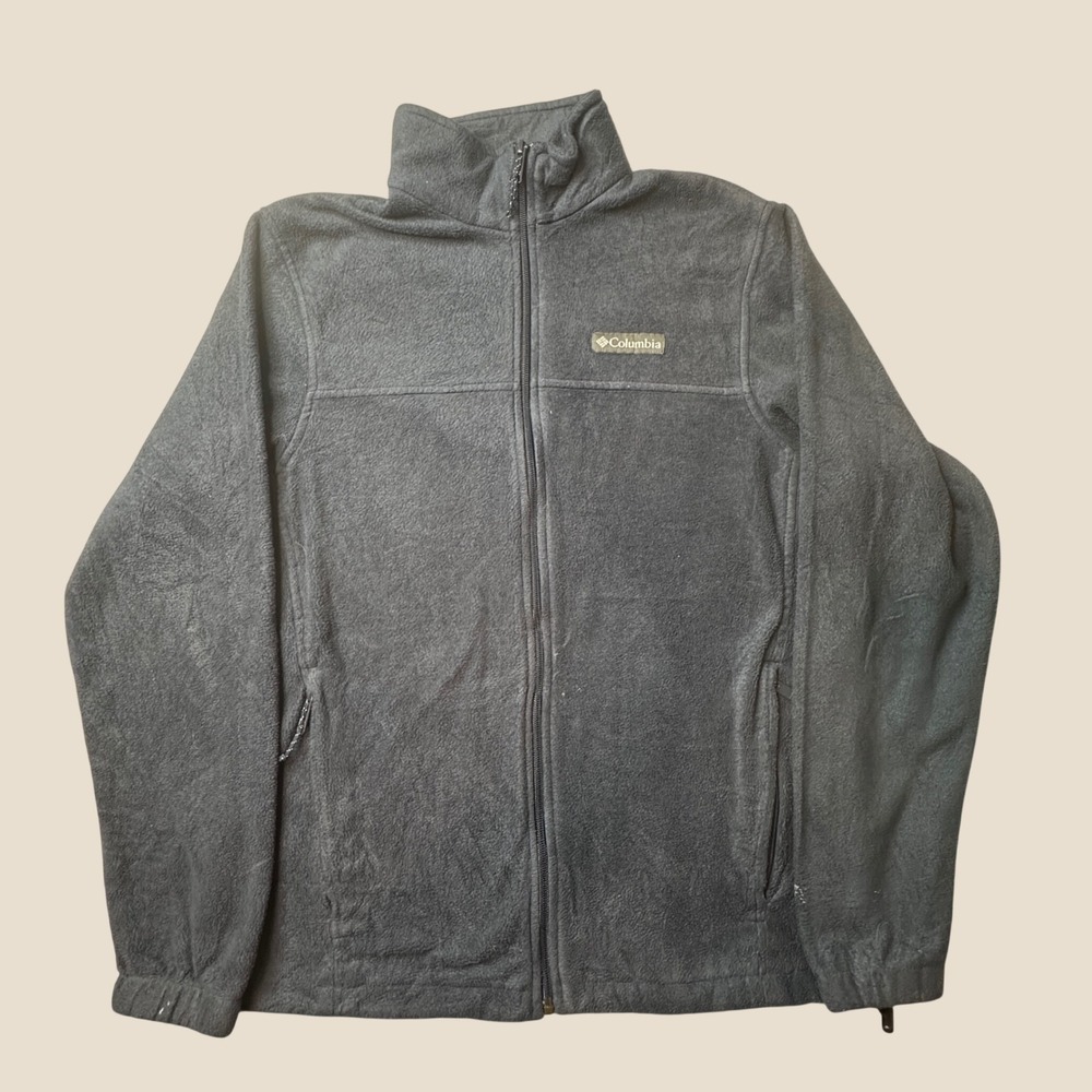 Columbia Fleece Jacket Mens S WM3220 Navy Blue Full Zip Mock Neck Outdoor GOOD